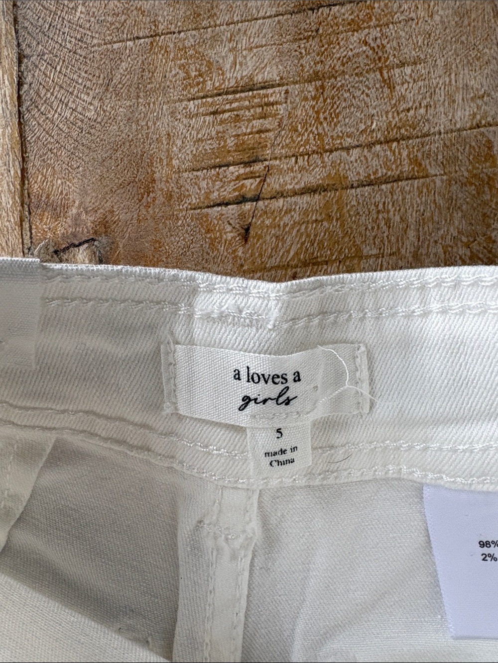 NWT A Loves A Girls White Wide-Leg Jeans 5t - Picture 3 of 6